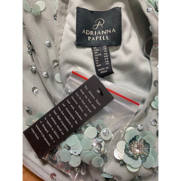 NWT ADRIANNA PAPELL DRESS 10 GREEN MOTHER OF BRIDE BRIDESMAID EVENING FORMAL - Picture 5 of 16